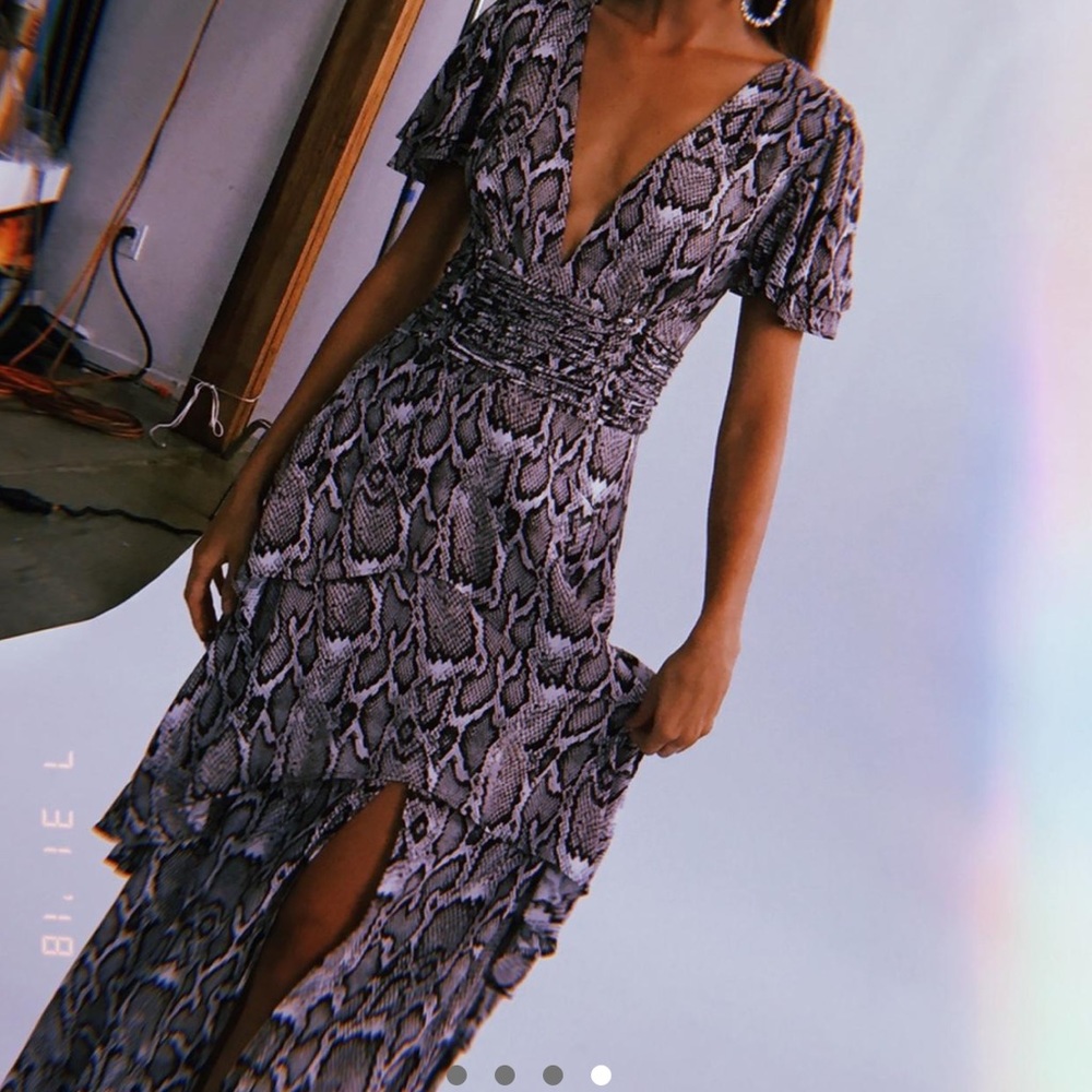 AFRM snakeskin maxi dress